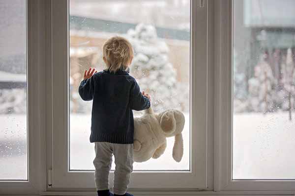 Cold Outside | Child Looking at Snow Cold Weather