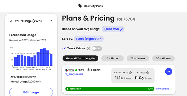 Plans and Pricing | Screenshot Energy Plans Forecasted Plans and Pricing | Screenshot Energy Plans Forecasted