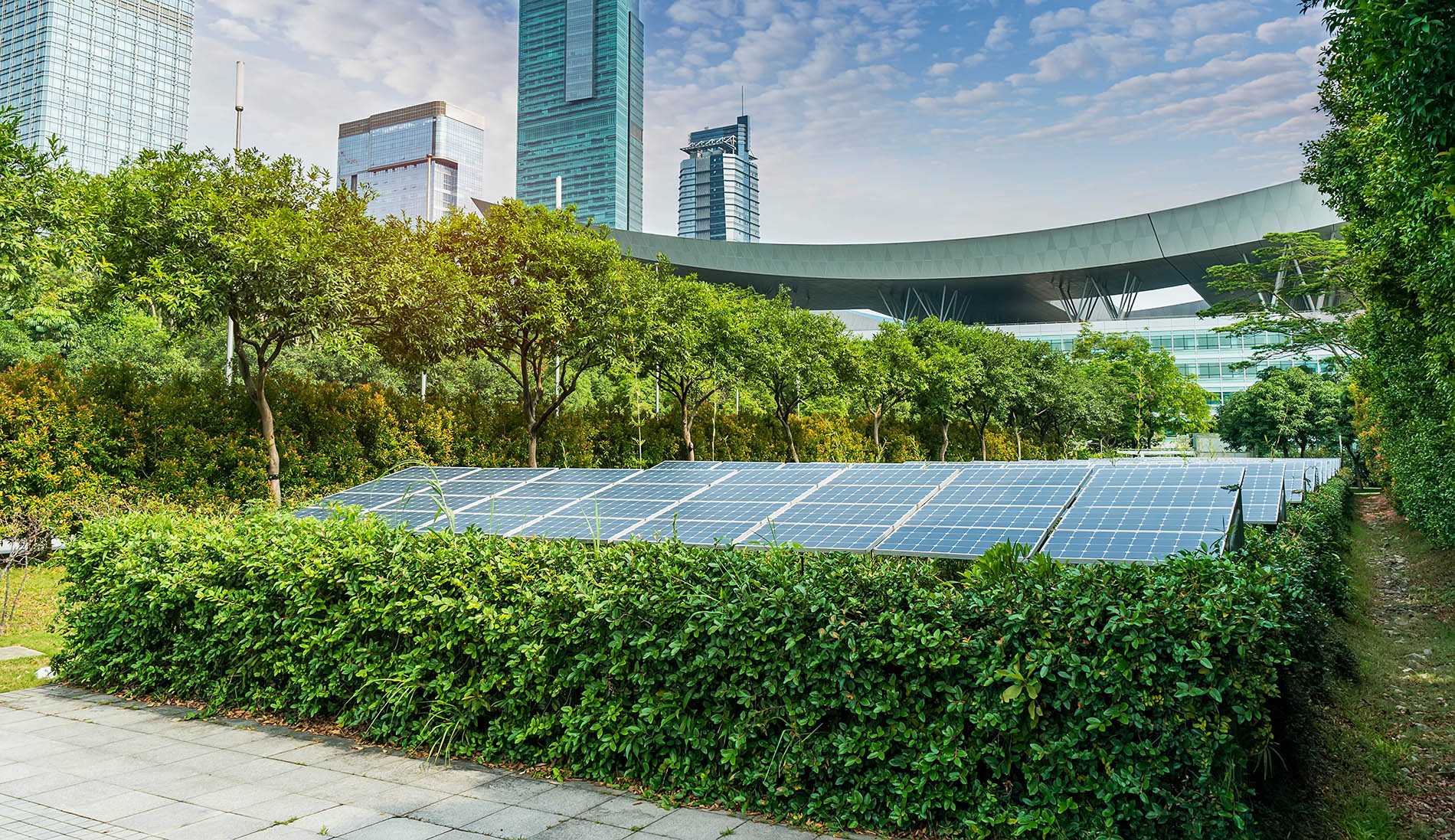Renewable Energy City Image of Solar anel Grid