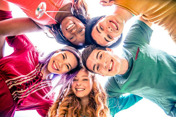 Group of Teens from Lubbock Texas Smiling