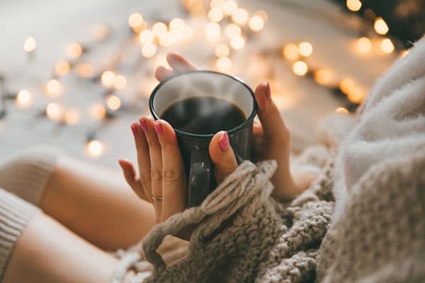 Thermal Energy Hot Coffee Woman Holds Cup