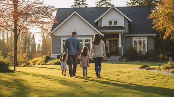 Texas Housing Market in Dallas Family Walking to House