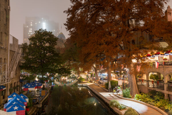 Texas Downtown Winter Scene